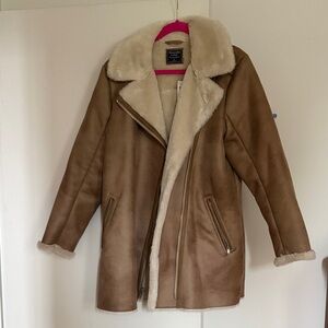 Abercrombie & Fitch Brown Teddy Suede longline Jacket